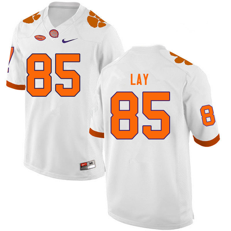 Men #85 Jaelyn Lay Clemson Tigers College Football Jerseys Sale-White